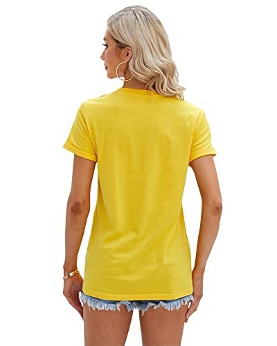 Cicy Bell Women's T Shirts Short Sleeve Tees Sunflower Graphic Loose Summer Tops - Image 4