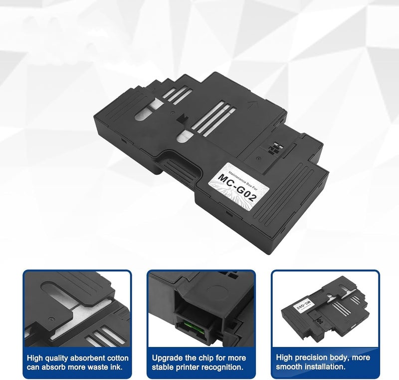 Verena صندوق صيانة MC-G02 متوافق مع طابعات كانون GM2070/G5070/G6070/G1020/2020/2060/3020/G3060/G560/G570 (مع شريحة عبوة من 1 قطعة) - Image 3