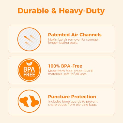 Wevac Vacuum Sealer Bags 8x16' Rolls 6 pack for Food Saver, Seal a Meal, Weston. Commercial Grade, BPA Free, Heavy Duty, Great for vac storage, Meal Prep or Sous Vide - Image 3