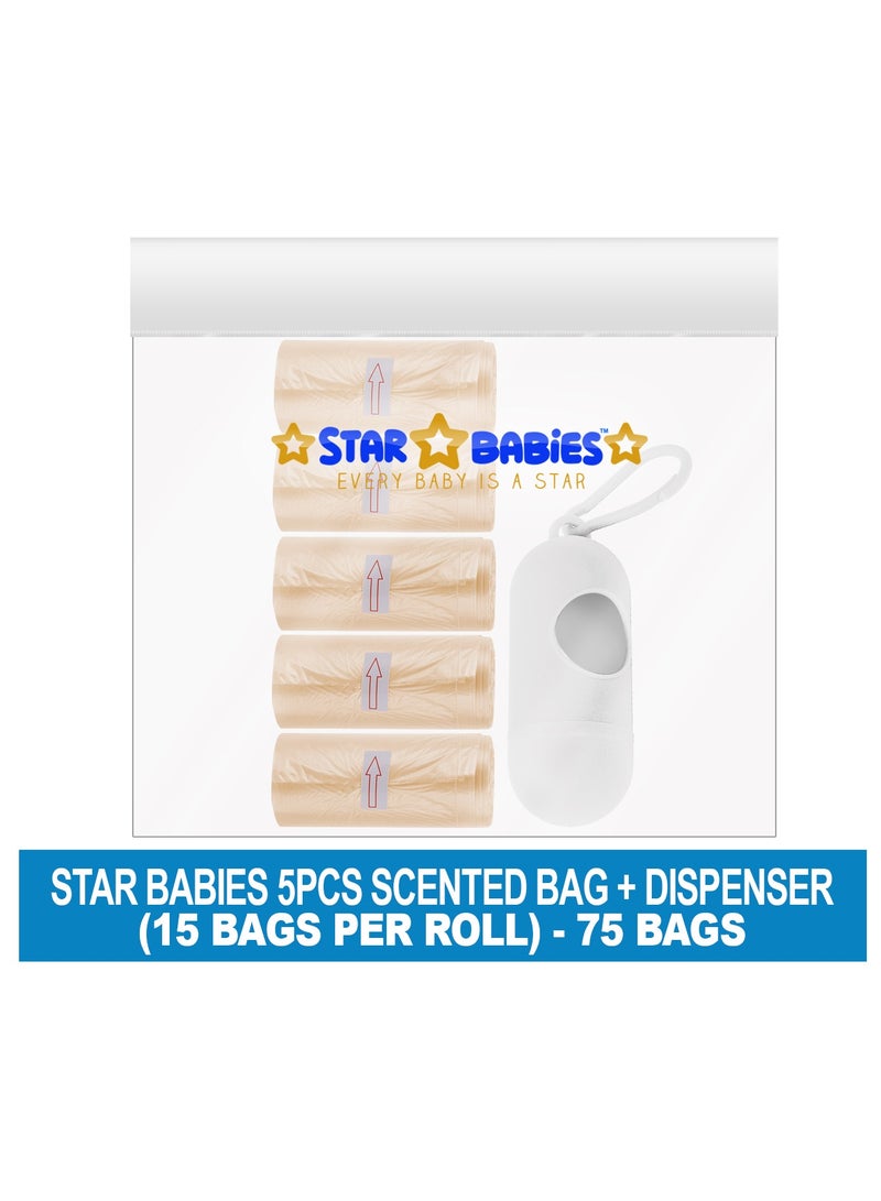 STAR BABiES Star Babies Scented Bag-Pack of 5/75bags with Dispenser - Ivory  - Image 2
