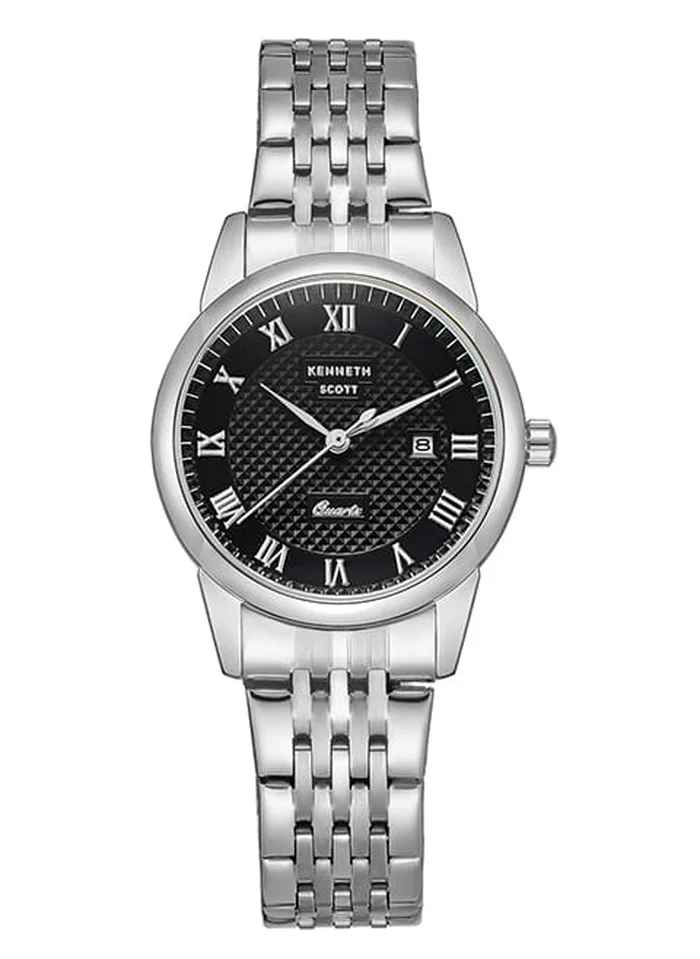 KENNETH SCOTT Kenneth Scott K23530-SBSB Women's Analog Display Watch & Stainless Steel Strap Silver