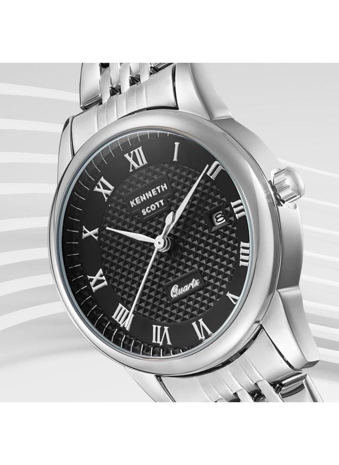 KENNETH SCOTT Kenneth Scott K23530-SBSB Women's Analog Display Watch & Stainless Steel Strap Silver  - Image 3