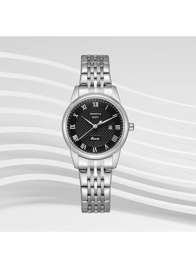 KENNETH SCOTT Kenneth Scott K23530-SBSB Women's Analog Display Watch & Stainless Steel Strap Silver  - Image 2