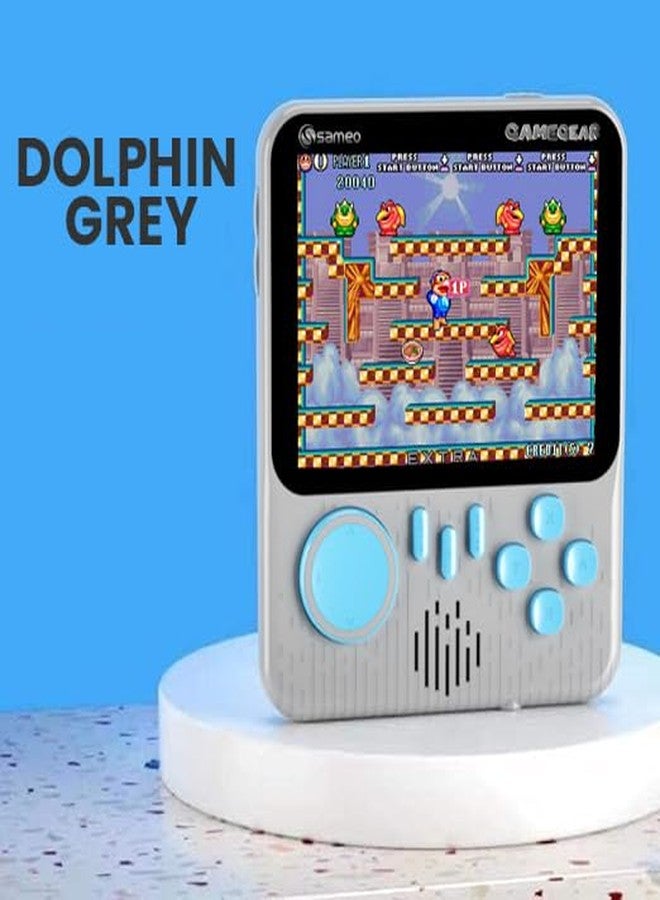 جهاز ألعاب فيديو محمول من ساميو جيم جير، لعبة ريترو صغيرة مع 666 لعبة كلاسيكية ريترو متوافقة مع التلفزيون للأطفال، قابلة لإعادة الشحن، 8 بت كلاسيكية (لون رمادي دولفين) - Image 3