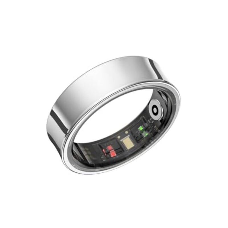 Health fitness tracking smart ring for daily wear, titanium alloy body, silver finish, waterproof with 220mAh battery and Type-C charging - Image 2