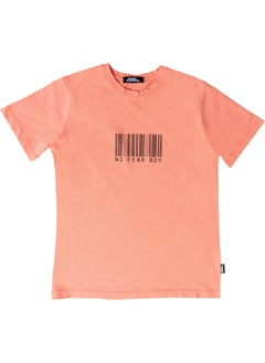 No Fear Salmon Front Printed Crew Neck Short Sleeve Boy's Cotton T-Shirt B500354  - Image 2