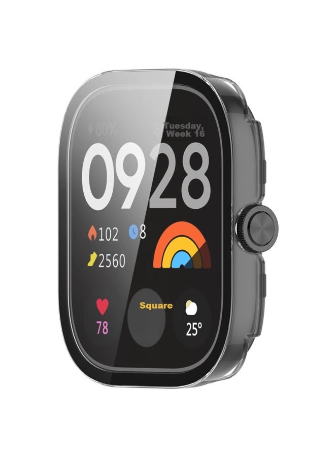Kmaxai Compatible With Redmi Watch 5/4 Protective Film + Case, All-in Full Coverage, Xiaomi Redmi Watch Dial Protective Cover & Screen Film, Hard Shell Anti-fingerprint Tempered Glass Film, Transparent - Image 2