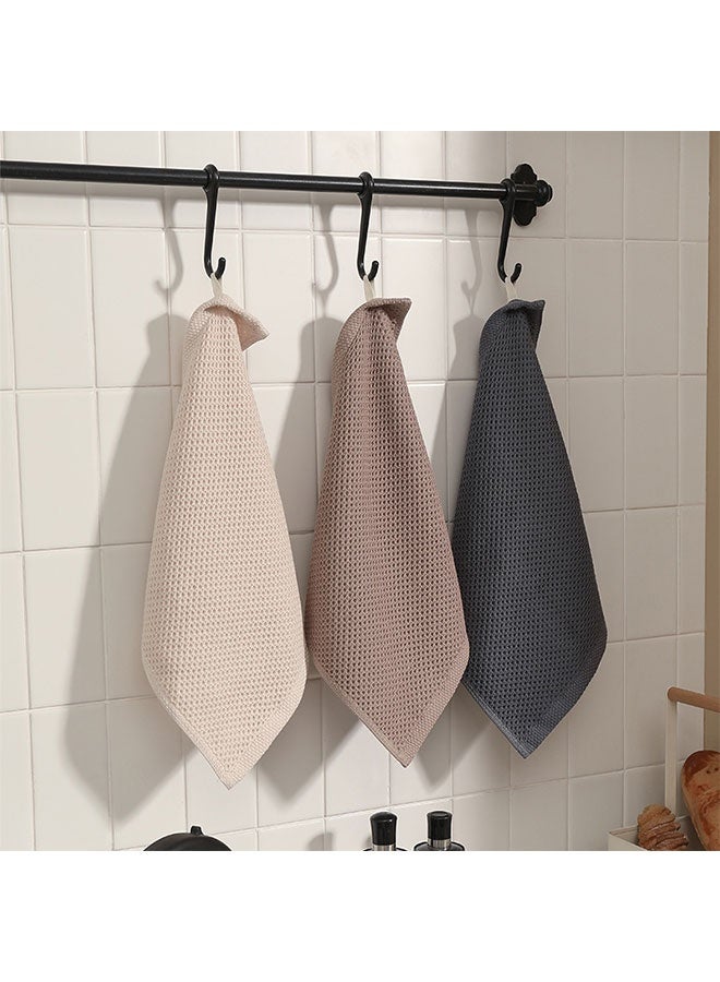 3 Pcs Waffle Dish Towels, Cotton Kitchen Towels, Super Soft Multi-Purpose Cleaning Rags, Absorbent Kitchen Dishcloths Set, Quick-Drying Cleaning Towel, Household Hand Towel Washcloths for Cleaning Dishes, Glasses & Countertops, 34×34 CM, Mixed Color - Image 1