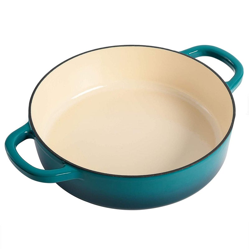 Crock-Pot Artisan Enameled Cast Iron Braiser W/Lid, 5 Quart, Teal Ombre - Image 5