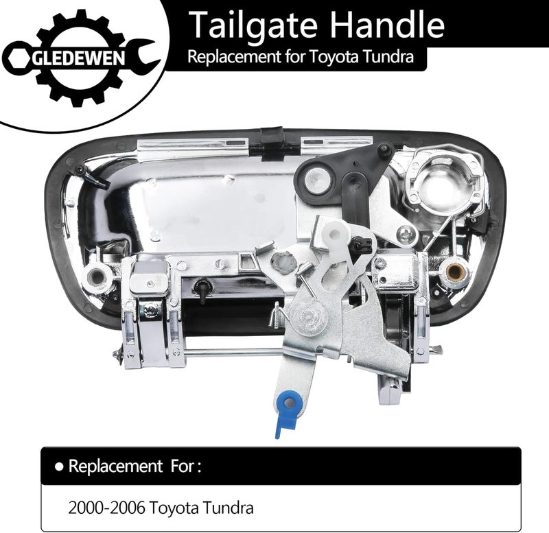 Gledewen Chrome Tailgate Handle for 2000-2006 Toyota Tundra with Keyhole - Image 2