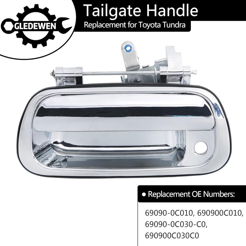 Gledewen Chrome Tailgate Handle for 2000-2006 Toyota Tundra with Keyhole - Image 3