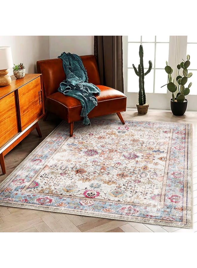 Noon East Carpet Rug Anti-Slip- Size- 122 x 183 (4x6 ft) | Color- Rust & Cream |Classic Heritage| Ideal as Carpets for Living room, Bedroom & Office - Image 2