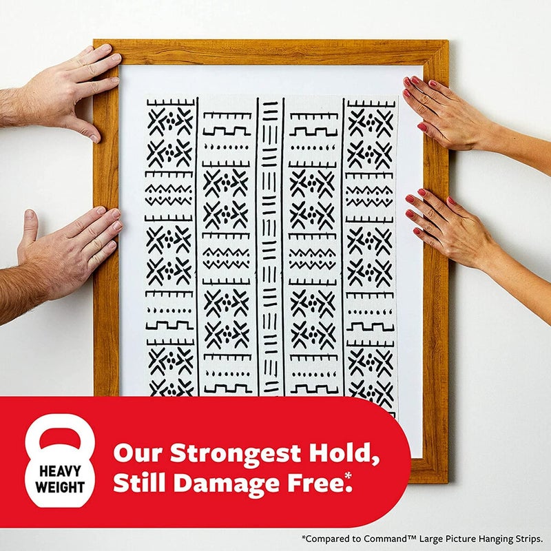 Command 20 lb XL Heavyweight Picture Hanging Strips 10 Pairs (20 Command Strips), Damage-Free Hanging Picture Hangers, Heavy Duty Great for Home Decor, Black Adhesive - Image 3