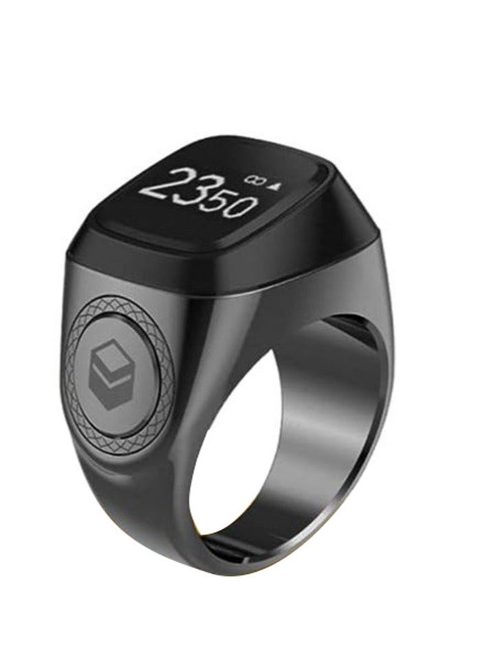 iQIBLA Smart Tasbih Zikr Ring Metal 22MM Space Grey - Image 1