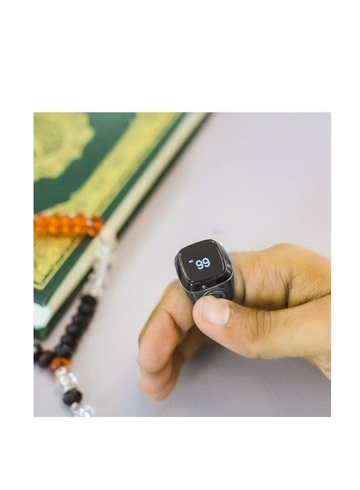 iQIBLA Smart Tasbih Zikr Ring Metal 22MM Space Grey - Image 3