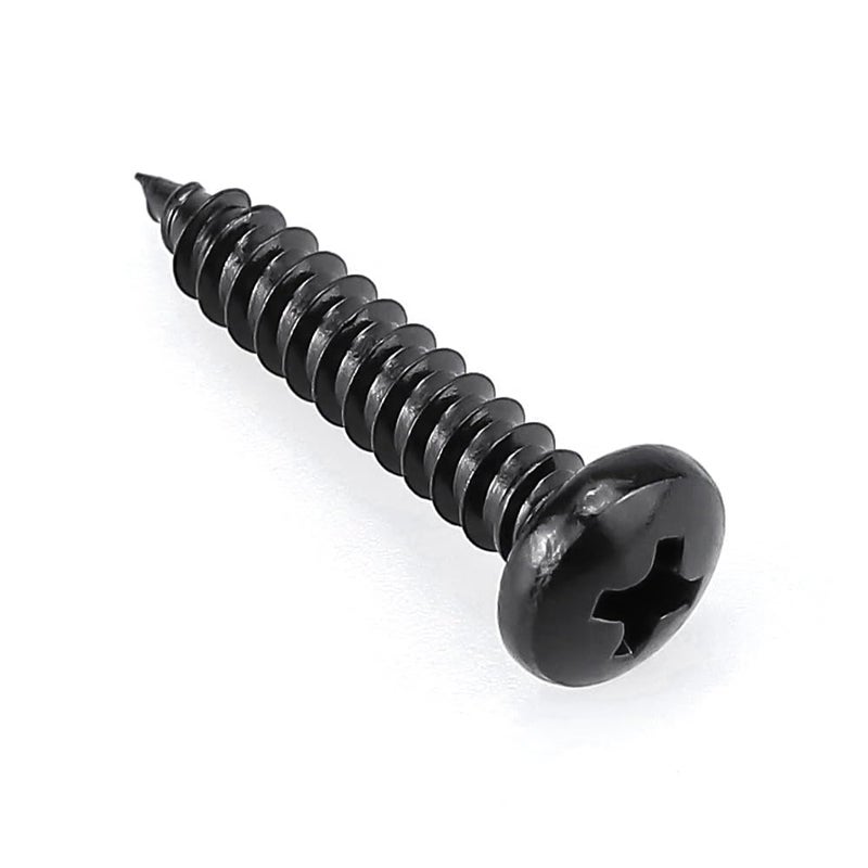 Glvaner #10 x 1-1/4 inch Phillips Pan Head Self Tapping Screws for Wood, Black Coated, 304 Stainless Steel 18-8, Round Head Sheet Metal Tek Screws, 50 pcs - Image 5