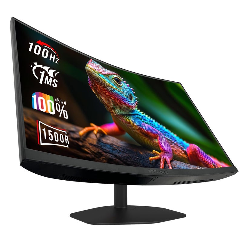 Sceptre جديد! شاشة ألعاب من سبيكتر مقاس 24 بوصة منحنية 1 مللي ثانية 100 هرتز 1500R DisplayPort HDMI X2 رعاية العين 100% sRGB مكبرات صوت مدمجة، أسود آلي 2026 (سلسلة C248W-FW100T) - Image 1