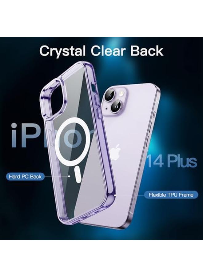 Jetech 5 In 1 Magnetic Case For Iphone 14 Plus 6.7 Inch With 2 Pack Tempered Glass Screen Protector And Camera Lens Protector Compatible With Magsafe Shockproof Bumper Phone Cover Deep Purple - Image 3