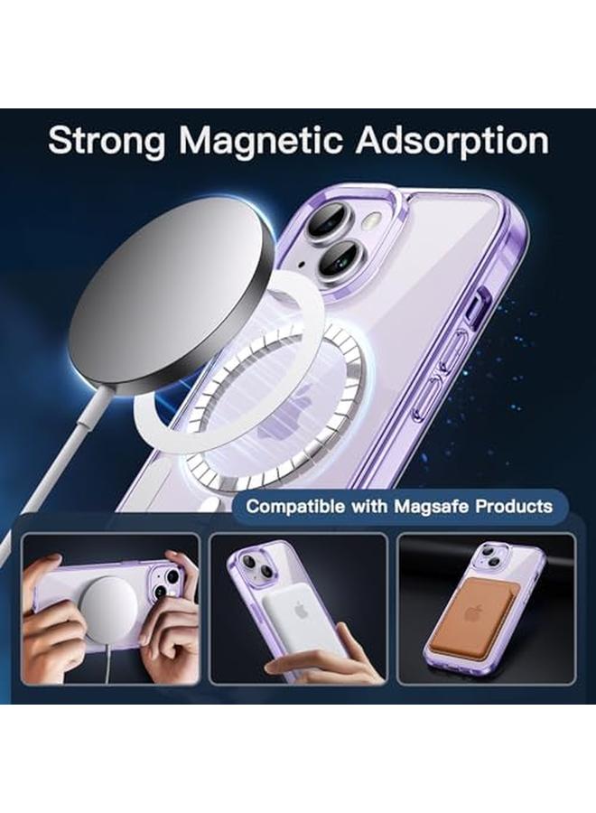 Jetech 5 In 1 Magnetic Case For Iphone 14 Plus 6.7 Inch With 2 Pack Tempered Glass Screen Protector And Camera Lens Protector Compatible With Magsafe Shockproof Bumper Phone Cover Deep Purple - Image 5
