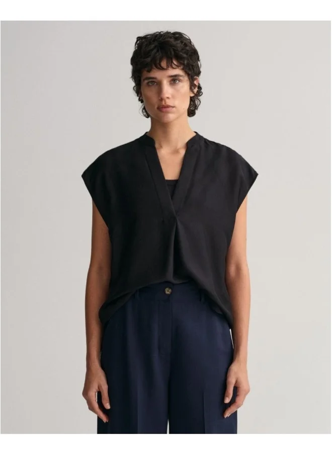 غانت Gant Stand Collar Sleeveless Blouse