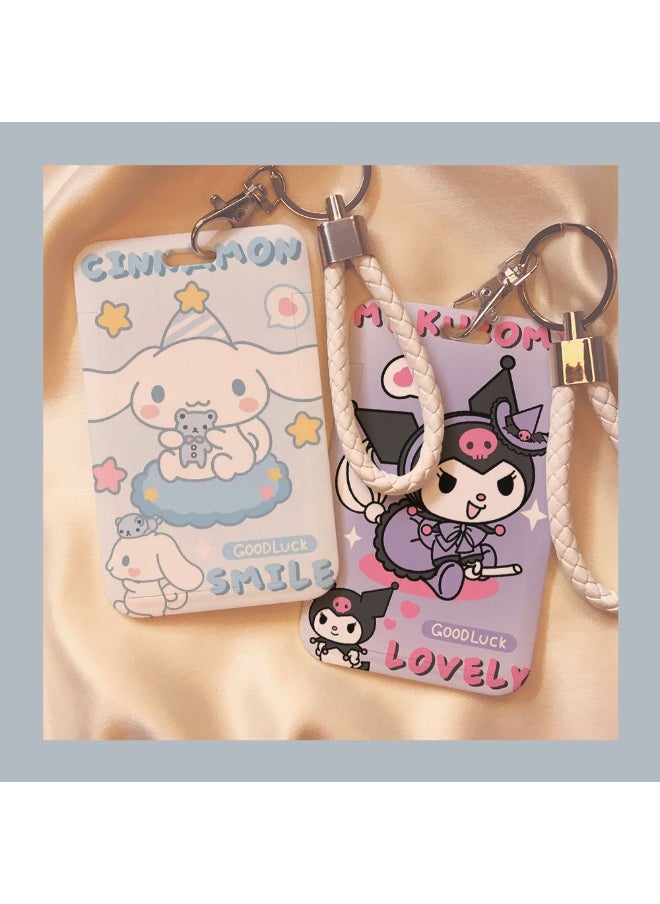 NIBEMINENT 1 - Piece Yugui Dog Kuromi Kpop Photo Card Holder Pendant Key Chain ID Badge Holder ID Card Holder Photo Card Protector for School ID Office ID Access Card for Women Girls  - Image 2