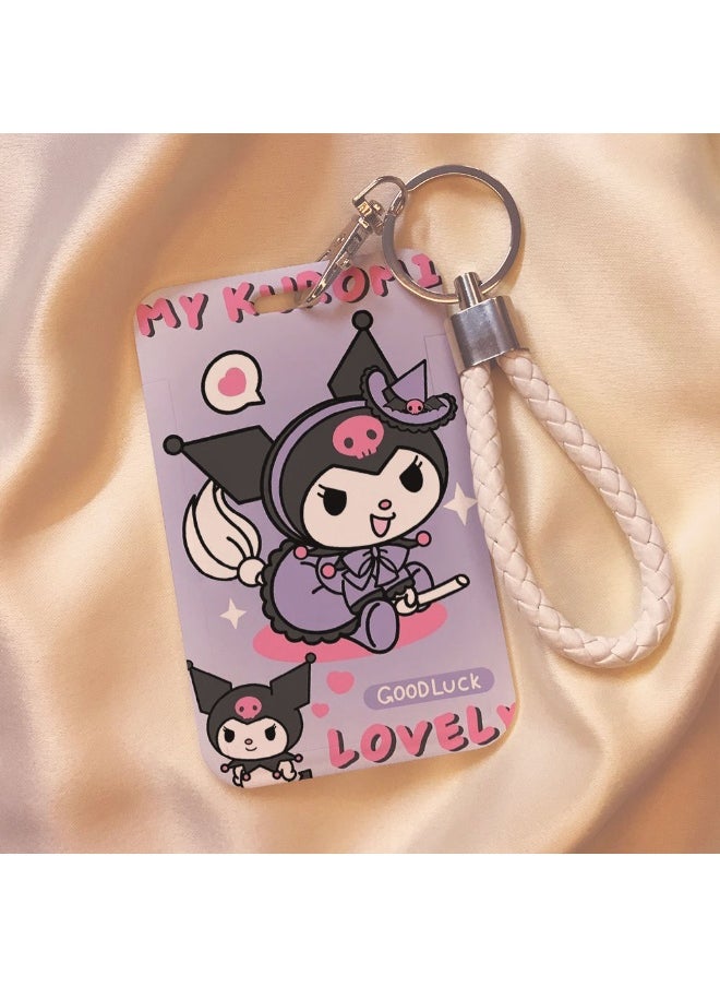 NIBEMINENT 1 - Piece Yugui Dog Kuromi Kpop Photo Card Holder Pendant Key Chain ID Badge Holder ID Card Holder Photo Card Protector for School ID Office ID Access Card for Women Girls  - Image 1