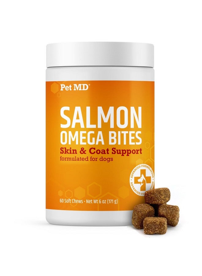 بيت إم دي قطع سمك السلمون أوميجا من بيت إم دي للكلاب - مكمل غذائي للجلد والفراء مع أوميجا 3 و6 للكلاب بالإضافة إلى حمض الدوكوساهيكسانويك وحمض إيكوسابنتينويك - يعزز تخفيف الحساسية وجفاف الجلد - 60 قرصًا - Image 1