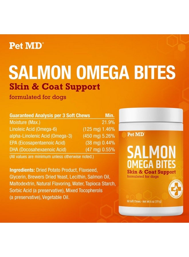 بيت إم دي قطع سمك السلمون أوميجا من بيت إم دي للكلاب - مكمل غذائي للجلد والفراء مع أوميجا 3 و6 للكلاب بالإضافة إلى حمض الدوكوساهيكسانويك وحمض إيكوسابنتينويك - يعزز تخفيف الحساسية وجفاف الجلد - 60 قرصًا - Image 2