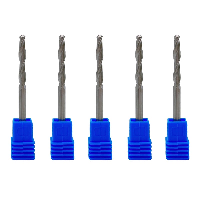 LU&MN 1/8"" Solid Carbide Jobber Drill Bits with Straight Shank and 118 Point Angle  Made from Tungsten Carbide Material 5-Pieces - Image 3