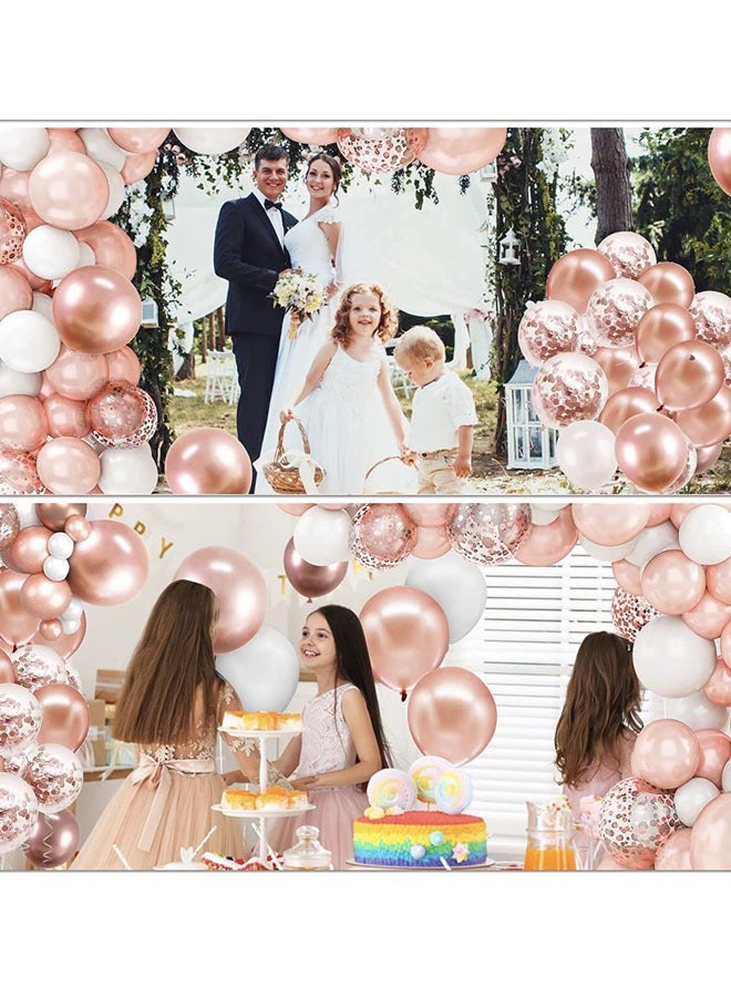 مجموعة زينة حفلة عيد ميلاد باللون الوردي الذهبي والوردي مع لافتة عيد ميلاد سعيد للفتيات - Image 5