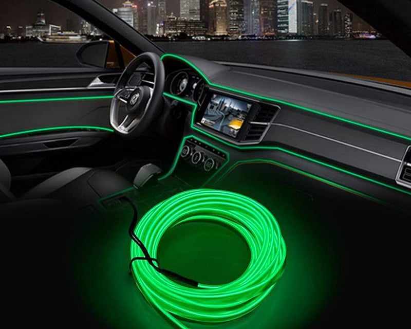 Selifaur - 5 Meter Car Dashboard Light Ice Green EL Wire Car Interior Light Ambient Neon Light for All Cars - Image 1