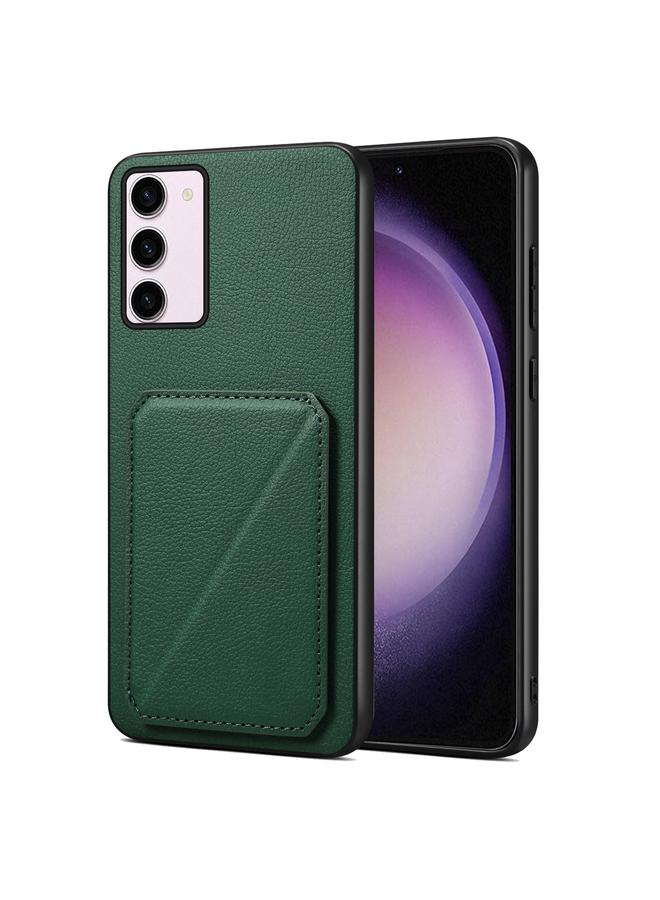 دينيور جراب خلفي من جلد العجل الصناعي لهاتف Samsung Galaxy S23 5G مع حامل - Image 1