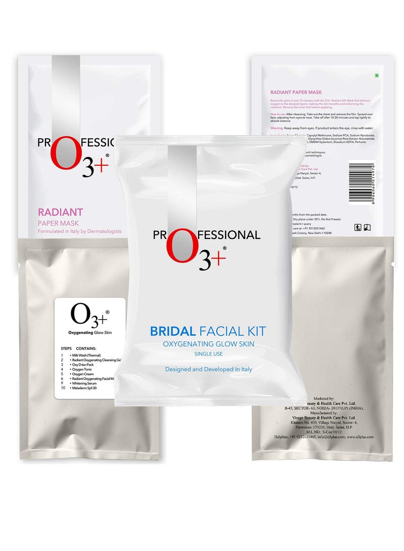 O3+ Bridal Facial Kit Oxygenating Glow Skin for Deep Cleansing Bright & Radiant Complexion  (42g+50ml) - Image 3