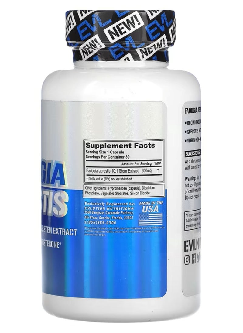 EVLUTION NUTRITION Fadogia Agrestis 600 mg 30 Veggie Capsules  - Image 2