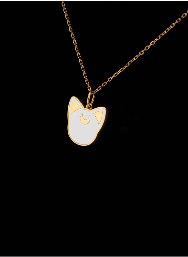 AAZ Jewellery L.L.C - Sailor Moon White Cat 18K Gold Necklace - Image 1