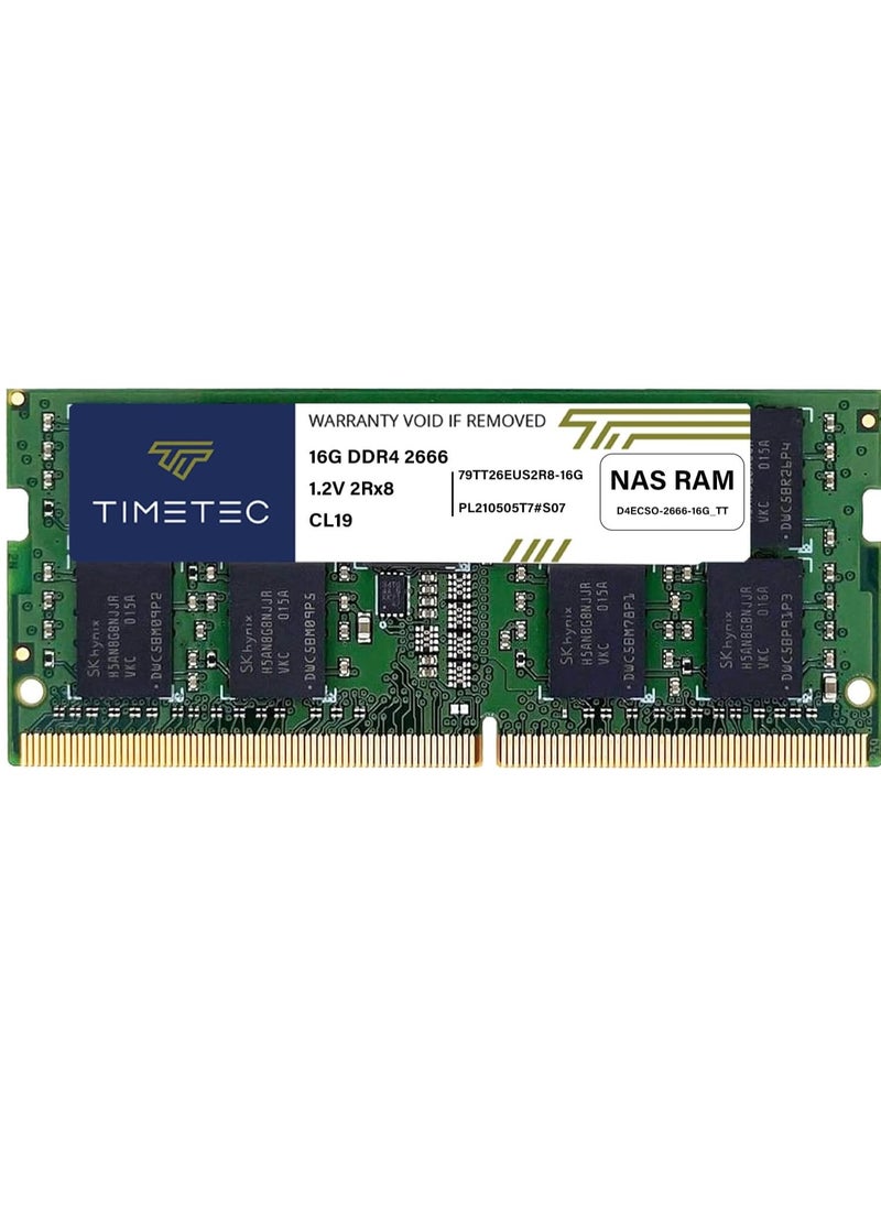 Generic Timetec DDR4-2666 16GB Replacement for Synology D4ECSO-2666-16G DDR4 ECC Unbuffered SODIMM 2666MHz PC4-21300 260 Pin 1.2V CL19 Dual Rank 2Rx8 Memory RAM Upgrade (D4ECSO-2666-16G_TT)  - Image 1