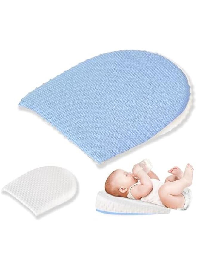 Gonice - Baby Wedge Pillow, Anti Reflux Colic Cushion, Baby Wedge Pillow for Newborn, Best for Pram Crib Cot Kids Bed Anti Baby Milk Nursing (Blue) - Image 1