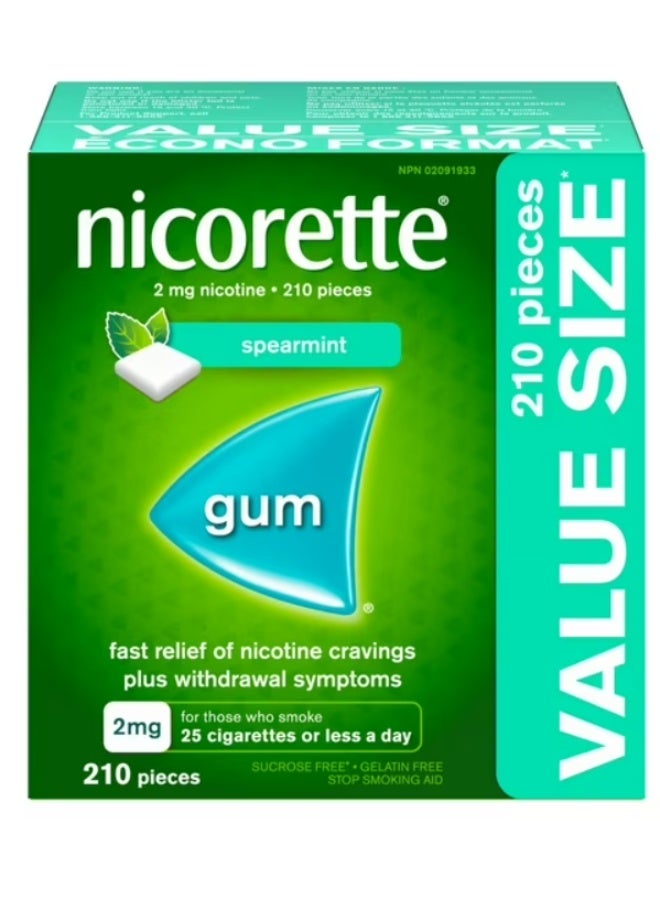 Nicorette Gum Spearmint Flavour, 2mg, 210 Pieces - Image 1