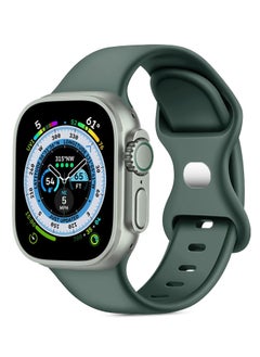 Generic Band with Case For Apple Watch Ultra/Ultra 2 49mm,Adjustable Silicone Sport Wristband Replacement, Strap With Cover Built-in Glass Screen Protector for iWatch Ultra 49 mm (Pine Green)  - Image 3