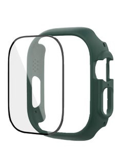 Generic Band with Case For Apple Watch Ultra/Ultra 2 49mm,Adjustable Silicone Sport Wristband Replacement, Strap With Cover Built-in Glass Screen Protector for iWatch Ultra 49 mm (Pine Green)  - Image 2