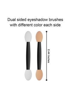 Cuttte Cuttte 120PCS Disposable Dual Sides Eye Shadow Sponge Applicators with Container, 2.44' Length Eyeshadow Brushes Makeup Applicator Black  - Image 2