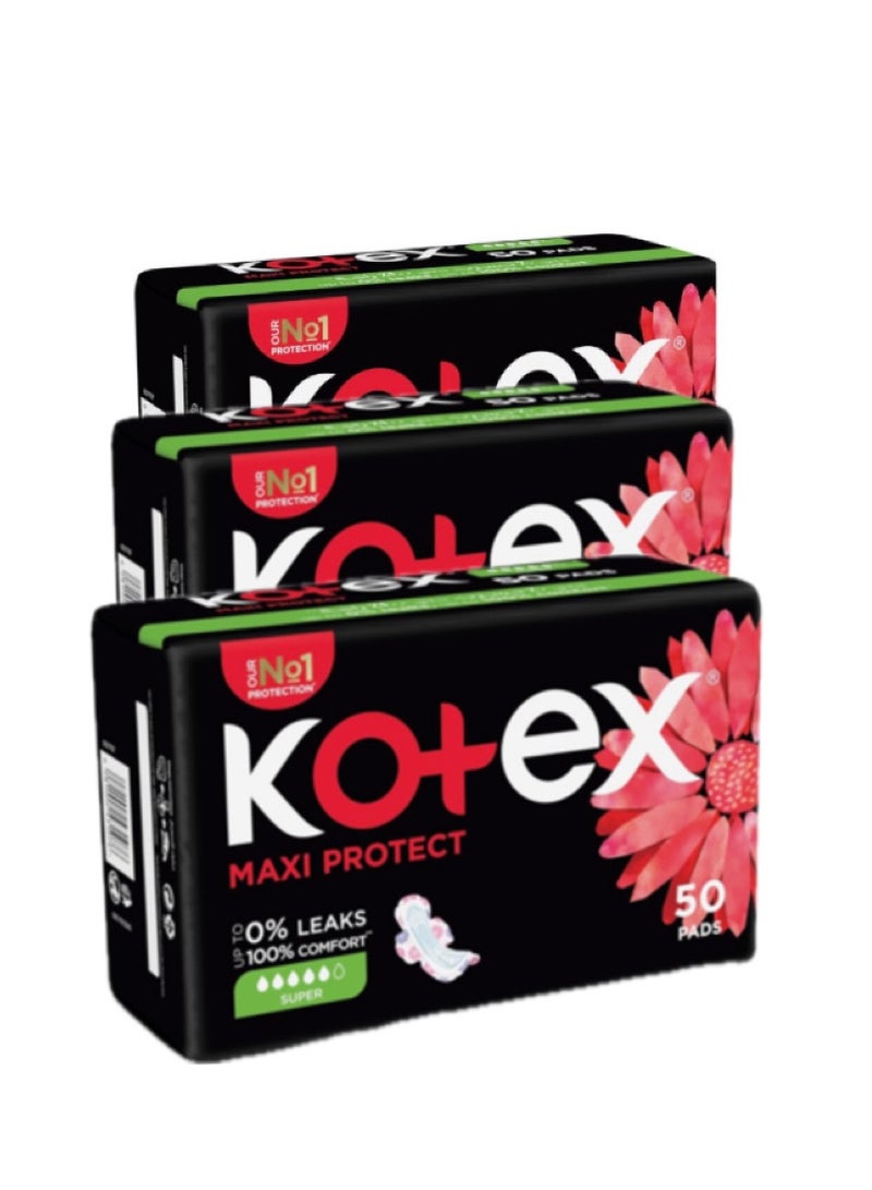 كوتكس مجموعة فوط صحية ماكسي كبيرة بالأجنحة مكونة من 3 تحتوي على 120 Pieces - Image 1