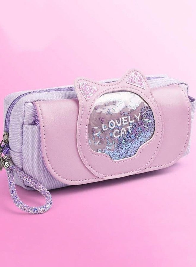 DEOXY Lovely cat Pencil Case for Kids - Dear Cartoon Large Capacity Zipper Pencil Case for Kids Pen and Pencil Bag for School Boys, Girls, Stationery Storage Box (Lovely cat) - Image 3