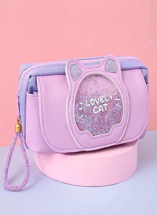 DEOXY Lovely cat Pencil Case for Kids - Dear Cartoon Large Capacity Zipper Pencil Case for Kids Pen and Pencil Bag for School Boys, Girls, Stationery Storage Box (Lovely cat) - Image 2