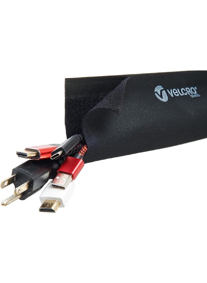 Velcro Easy Hide Mountable Cable Sleeves Black 5.75 x 12 Inch VEL-30797-USA - Image 3