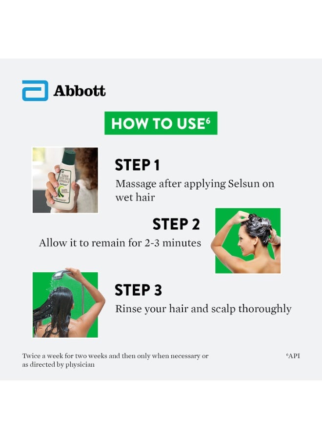 Selsun Abbott Selsun Selsun Suspension Anti Dandruff Shampoo, Clears away dandruff flakes, Relieves from excessive oil, Relieves from dandruff related itching (120ml)- Pack of 2 - Image 4
