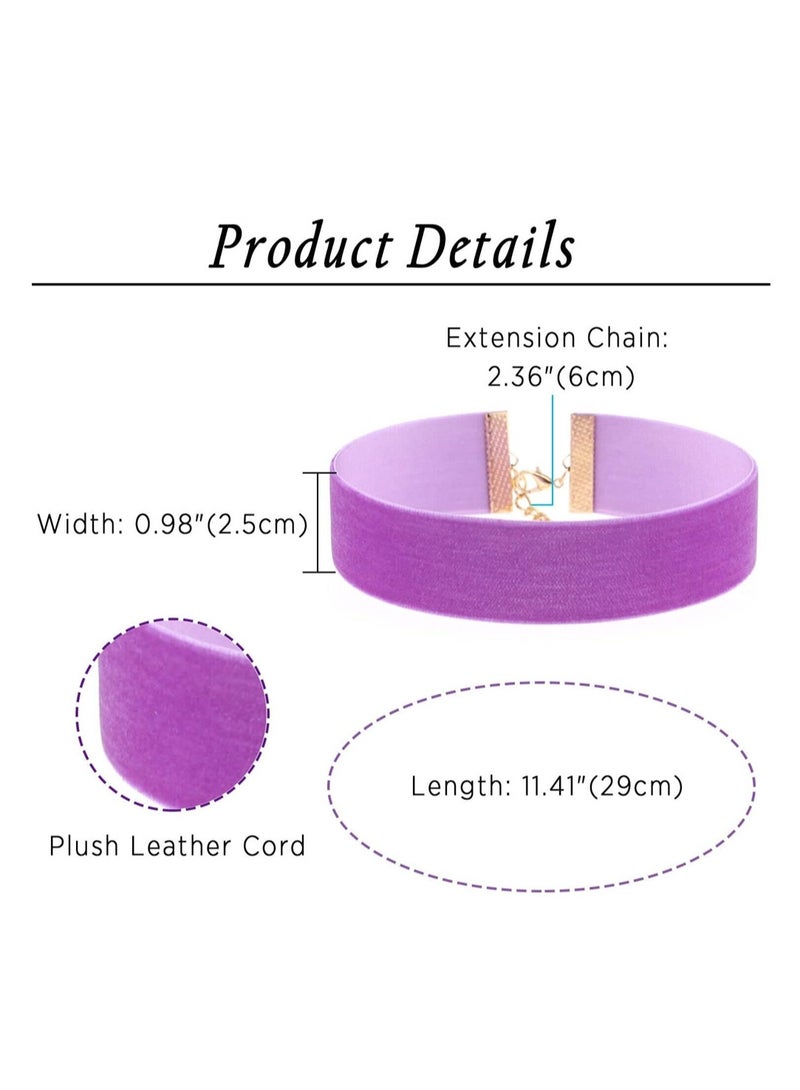 KASTWAVE Velvet Choker, Women Wide Velvet Choker Necklace, Lot Collar  Accessories Adjustable Style, Elegant Daily Outfits, Fashion Show Outfits, Birthday Gift, 4 Pcs - Image 4