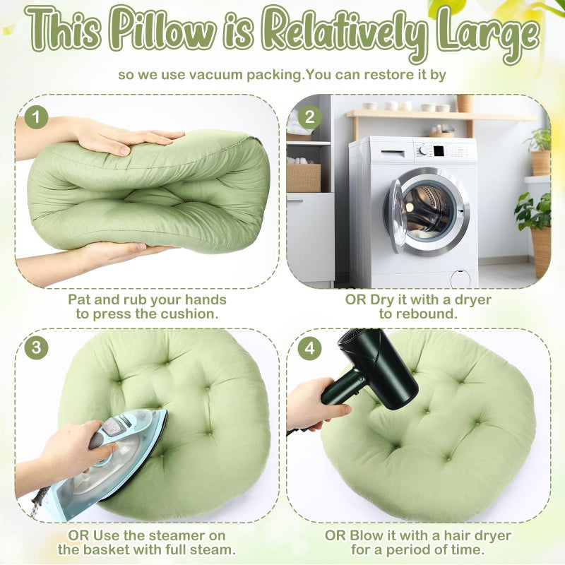 Fumete 12 Pcs Floor Pillows Cushions Seating 16 x 16 Inches Color Round Seat Reading Floor Chair Cushions for Kids Adults Classroom Home School Playing Supplies(Green) - Image 3