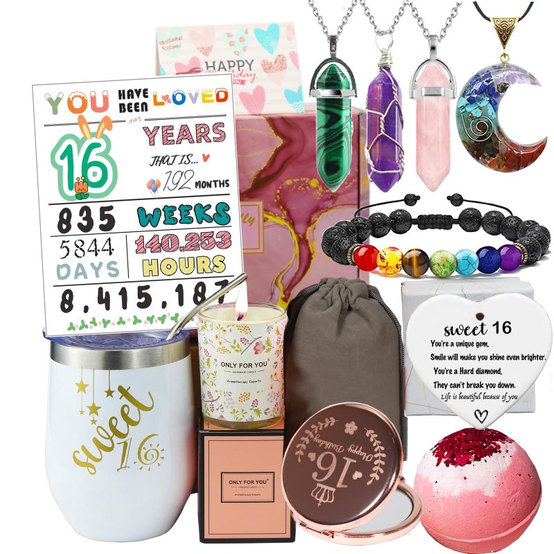 Carselage 16th Birthday Gifts for Girls Unique Sweet 16 Birthday Gift Ideas Happy 16 Year Old Birthday Decorations Gifts for Teenager Girls Younger Sister Daughters Granddaughters - Image 2