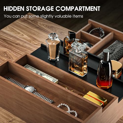 Sephyroth Cologne Organizer for Men 4 Tier of Elevated Cologne Display Shelf with Drawer Storage Perfume Organization and Storage Display Risers,Great Gift for Man(4Tier-WalnutBalck) - Image 3